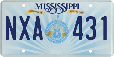 MS license plate NXA431