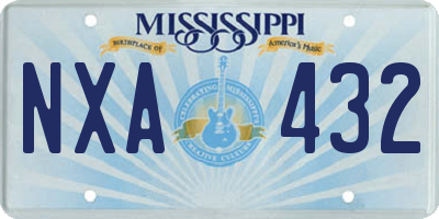 MS license plate NXA432