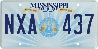 MS license plate NXA437
