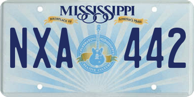 MS license plate NXA442