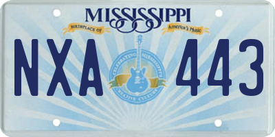 MS license plate NXA443