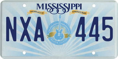 MS license plate NXA445