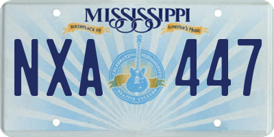 MS license plate NXA447