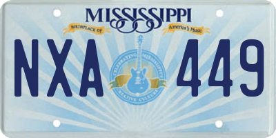 MS license plate NXA449