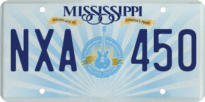 MS license plate NXA450