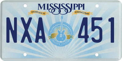 MS license plate NXA451
