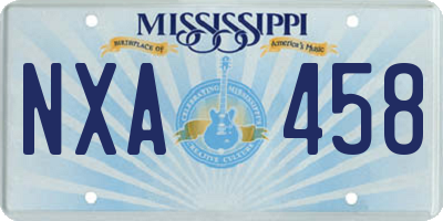 MS license plate NXA458
