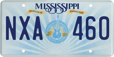 MS license plate NXA460
