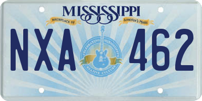 MS license plate NXA462