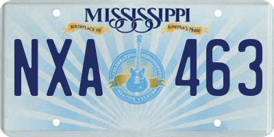 MS license plate NXA463