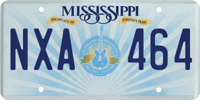 MS license plate NXA464