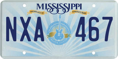 MS license plate NXA467