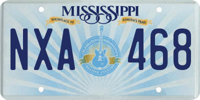MS license plate NXA468
