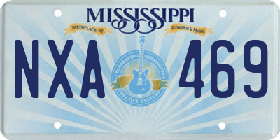 MS license plate NXA469