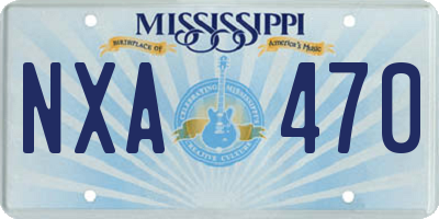 MS license plate NXA470
