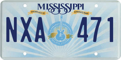 MS license plate NXA471