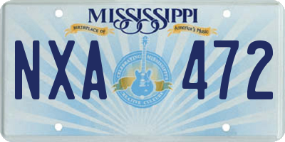 MS license plate NXA472