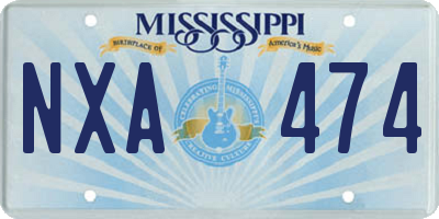 MS license plate NXA474