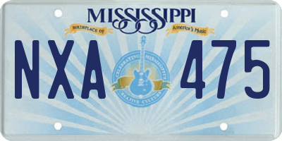 MS license plate NXA475