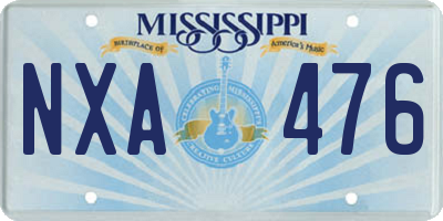 MS license plate NXA476