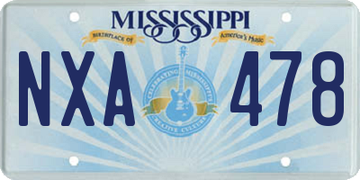MS license plate NXA478