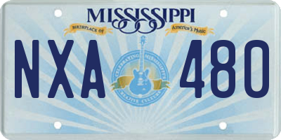 MS license plate NXA480