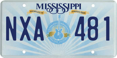 MS license plate NXA481