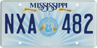 MS license plate NXA482