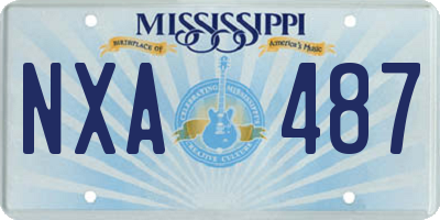 MS license plate NXA487