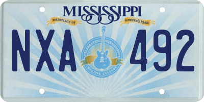 MS license plate NXA492