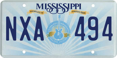 MS license plate NXA494