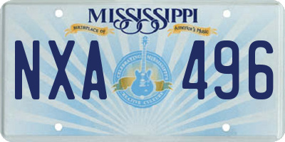 MS license plate NXA496