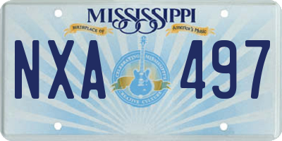 MS license plate NXA497
