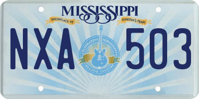 MS license plate NXA503