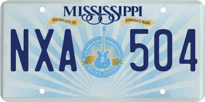MS license plate NXA504