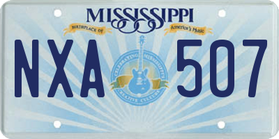 MS license plate NXA507