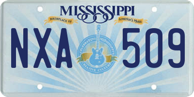 MS license plate NXA509
