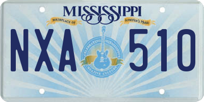 MS license plate NXA510