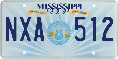 MS license plate NXA512