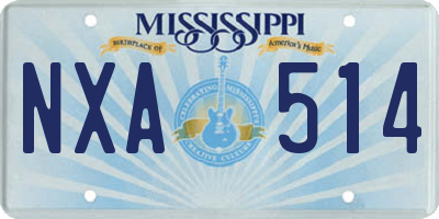 MS license plate NXA514