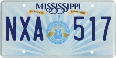 MS license plate NXA517