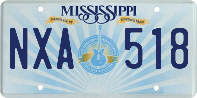 MS license plate NXA518
