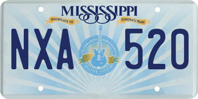 MS license plate NXA520