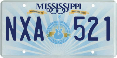 MS license plate NXA521