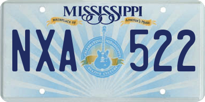MS license plate NXA522