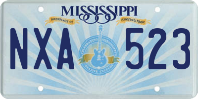 MS license plate NXA523
