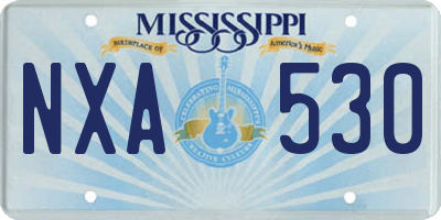 MS license plate NXA530