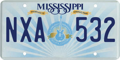 MS license plate NXA532