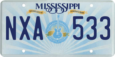 MS license plate NXA533