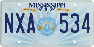 MS license plate NXA534